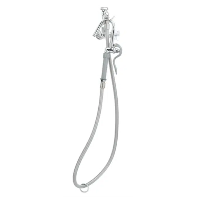 B-0605-CR Pot Filler, Wall Mount, Cerama, Vacuum Breaker, Stainless Steel Hose, Self-Closing Hook