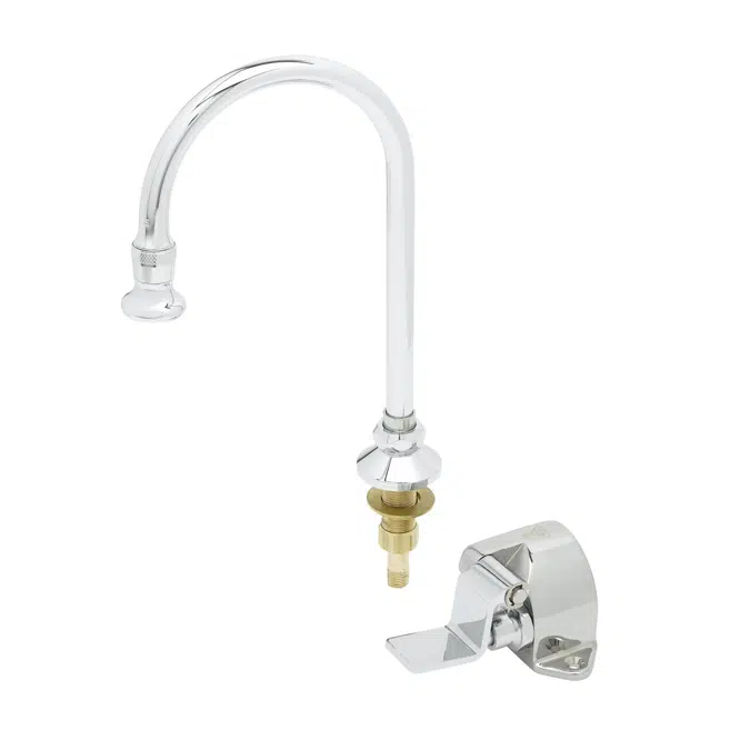B-0507-03 Single Pedal Valve, Floor Mount, 1/2" NPT Inlet, Rigid/Swivel Gooseneck w/ Rosespray B-CV1-2 Check Valve Included