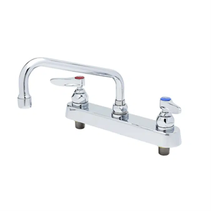 B-1121 Workboard Faucet, Deck Mount, 8" Centers, 8" Swing Nozzle, Lever Handles