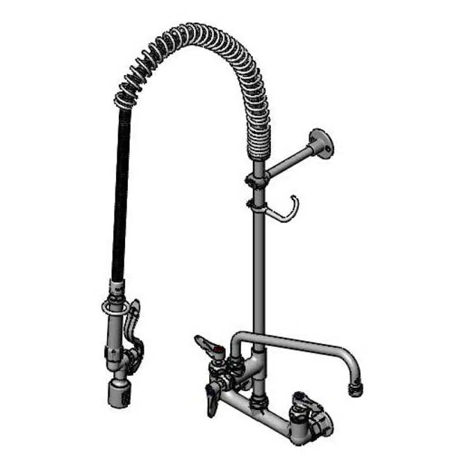 B-0133-12-CRBJ EasyInstall Pre-Rinse, 8" Wall Mount, Ceramas, 12" Add-On Faucet, B-0107-J, Wall Bracket