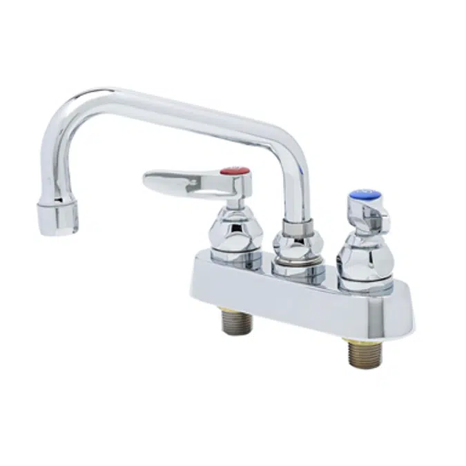 B-1110 Workboard Faucet, Deck Mount, 4" Centers, 6" Swing Nozzle, Lever Handles