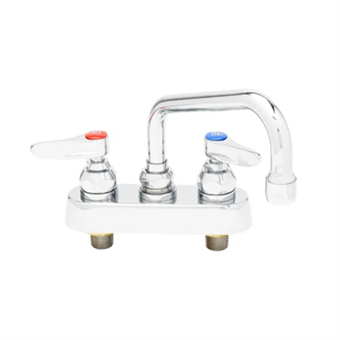 B-1110 Workboard Faucet, Deck Mount, 4" Centers, 6" Swing Nozzle, Lever Handles