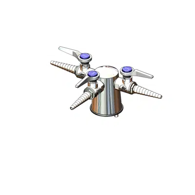 Image for BL-4203-03 Lab Turret, Tapered w/ (3) Hose Cocks, Vandal-Resistant Mounting Pin