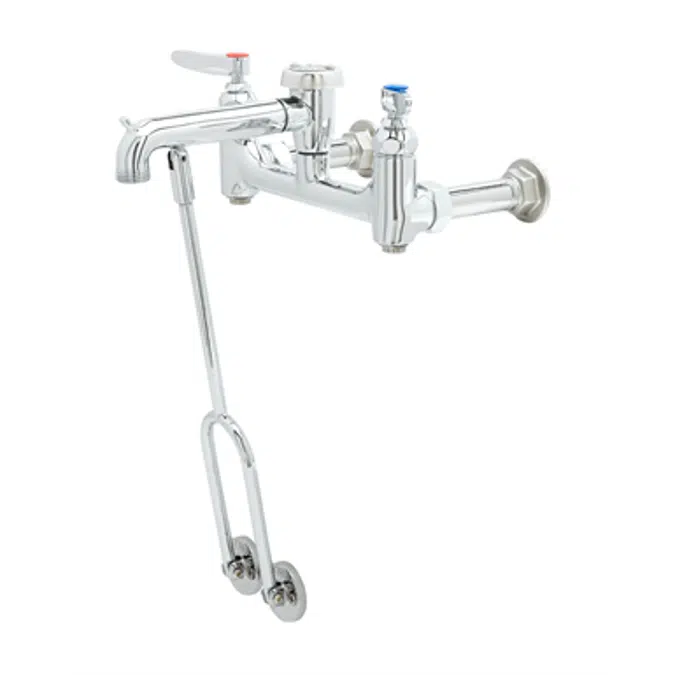 B-0655-BSTP Service Sink Faucet, Wall Mount, 8" Centers, Built-In Stops, Vacuum Breaker, Polished