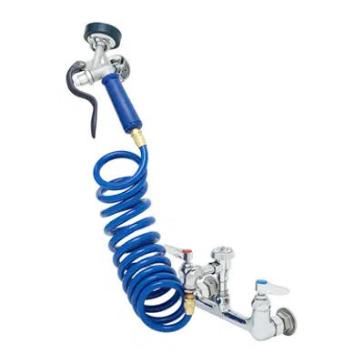 Image for PG-8WREV Pet Grooming Faucet, Wall 8" Centers, Aluminum Spray Valve, Coiled Hose, Vacuum Breaker