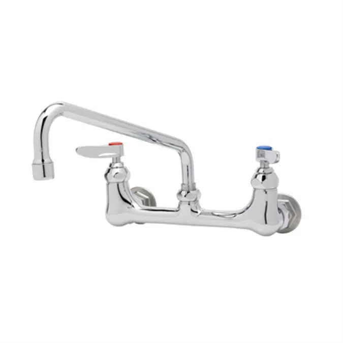 B-2342 Double Pantry Faucet, Wall Mount, 8" Centers, 10" Swing Nozzle, Lever Handles