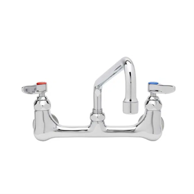 B-2342 Double Pantry Faucet, Wall Mount, 8" Centers, 10" Swing Nozzle, Lever Handles