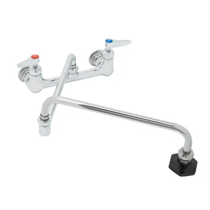B-0598-CR-HRK Pot Filler, Wall Mount, 8" Centers, Ceramas, 24" Double-Joint Nozzle, Heat-Resistant Kit