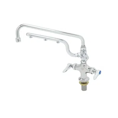 B-0201-U12 ULTRARINSE Single Hole Deck Mount Mixing Faucet, 12" Swing Nozzle, 10" 1.5 GPM Sprayer Arm, Quarter-Turn Eterna Cartridge w/ Spring Check, Lever Handles & 18" SS Flexible Inlets图像
