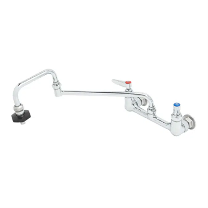 B-0597 Pot Filler, Wall Mount, 8" Centers, 18" Double Joint Nozzle, Insulated On-Off Control