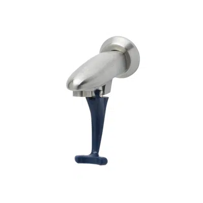 Image for S-1200 Wall Mount Stainless Steel Glass Filler, Push Back Design, Dark Blue Self-Closing Arm, Adjustable Stainless Steel Wall Flange