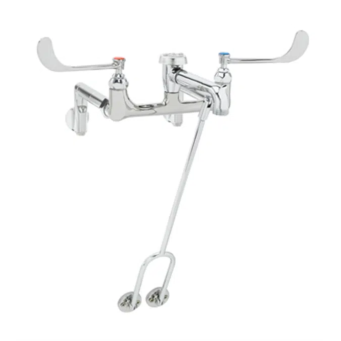 B-0655-02 Service Sink Faucet, Wall Mount, Adj.Centers,Built-In Stops,Vacuum Breaker,Spring Checks