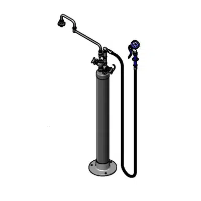 Image for B-0182 Kettle Kaddy, 18" Double Joint Nozzle, Spray Valve & 104" Hose, Hot & Cold Controls