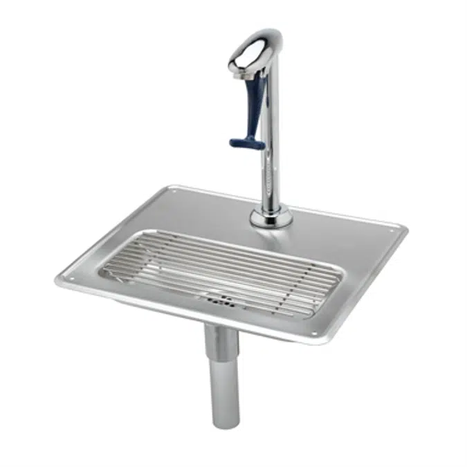 B-1230-12 Water Station w/ 12" Pedestal Glass Filler & Drip Pan Assembly