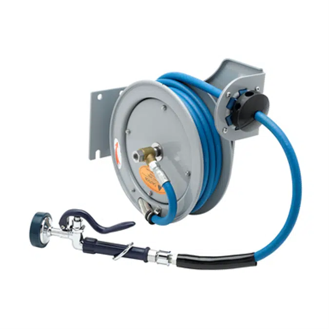 B-7212-01 Hose Reel, Open, Epoxy Coated, 3/8" x 15', EB-0107 Spray Valve