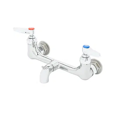 Image for B-0672-POL Service Sink Faucet, Wall Mount, 8" Centers, Pail Hook, Plain End Outlet, Polished Chrome