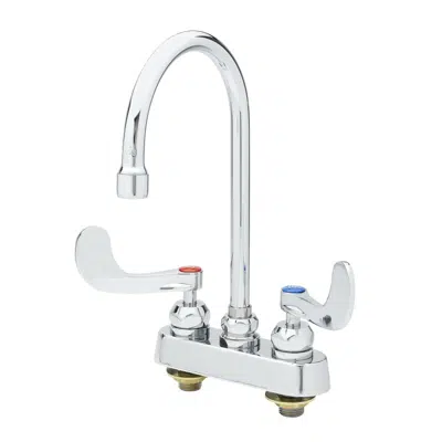 Imagem para B-1141-04-CR Workboard Faucet, Deck Mount, 4" Centers, Swivel Gooseneck, CV-Ceramas, 4" Handles}