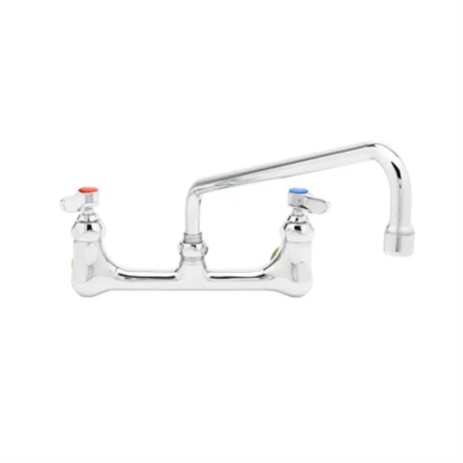 B-0231-CC Double Pantry Faucet, Wall Mount, 8" Centers, 12" Swing Nozzle (062X), 1/2" NPT Male Inlet