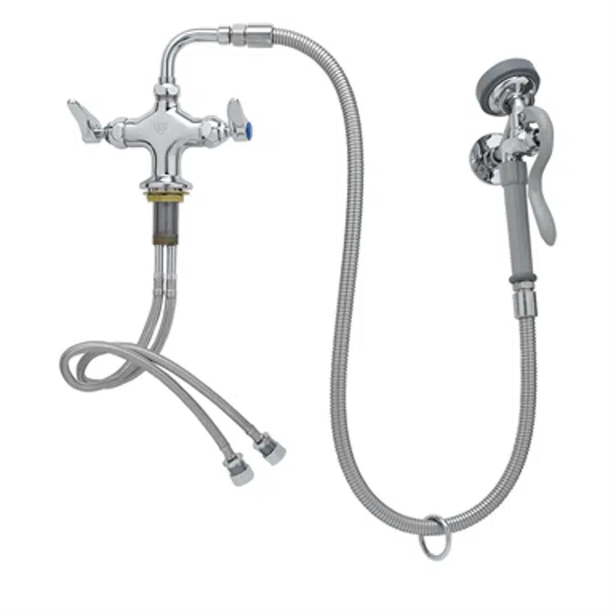 B-0160 Spray Assembly, Single Hole Base, Angled Spray Valve,44" Flexible Hose