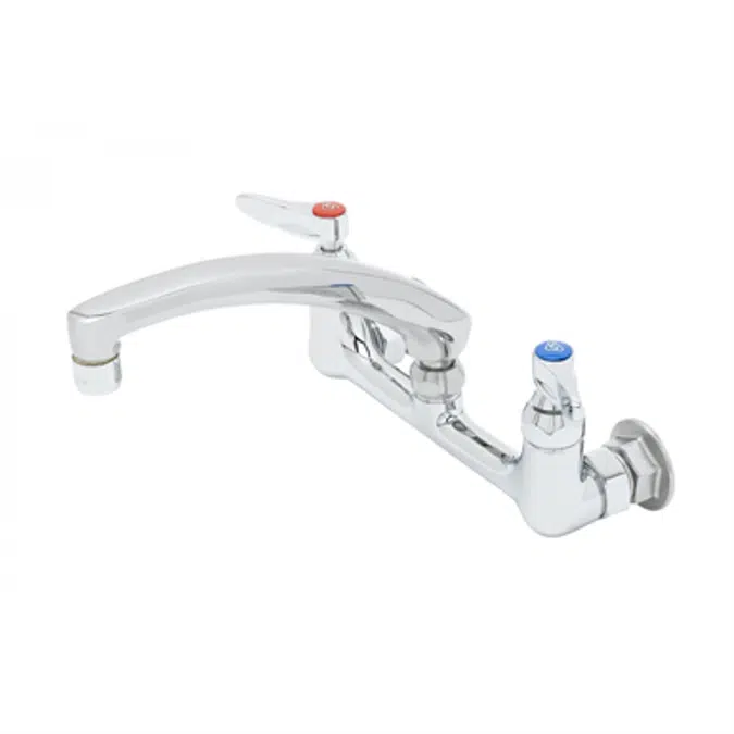 B-0230-0CS8 8" Double Pantry Swivel Base Faucet, Wall Mount, Eternas, Cast Spout, 2.2 GPM Aerator