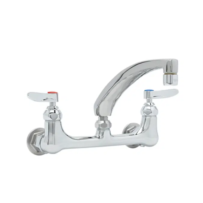 B-0230-0CS8 8" Double Pantry Swivel Base Faucet, Wall Mount, Eternas, Cast Spout, 2.2 GPM Aerator