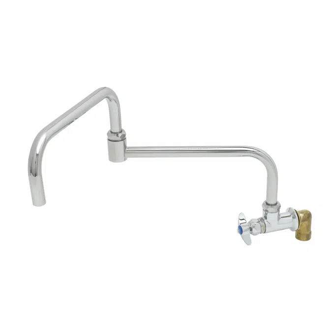 BF-0299-24DJ Single Wall Mount Big-Flo Faucet, 24" Double-Joint Swing Nozzle, 00LL Street Elbow