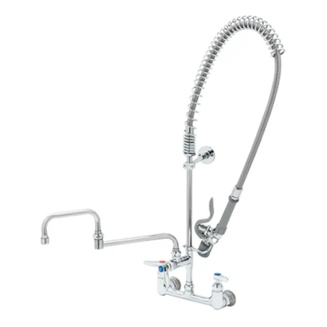 B-0154-CR-C Pre-Rinse: 8" Wall Mount, Ceramas, B-0155-LNEZ & 074X Double-Joint Nozzle, B-0107-C