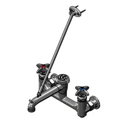 bilde for B-2492 Service Sink Faucet, Vac. Breaker, Hose Outlet, 4-Arm Handles, Built-In Stops