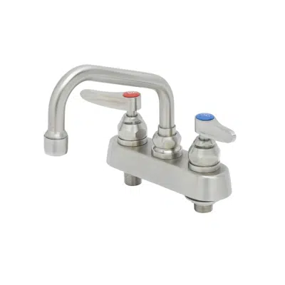 Зображення для S-1110 4" Stainless Steel Deck Mount Workboard Faucet with Stainless Steel Lever Handles and 6" Stainless Steel Swing Nozzle with 2.2 GPM Stainless Steel Aerator