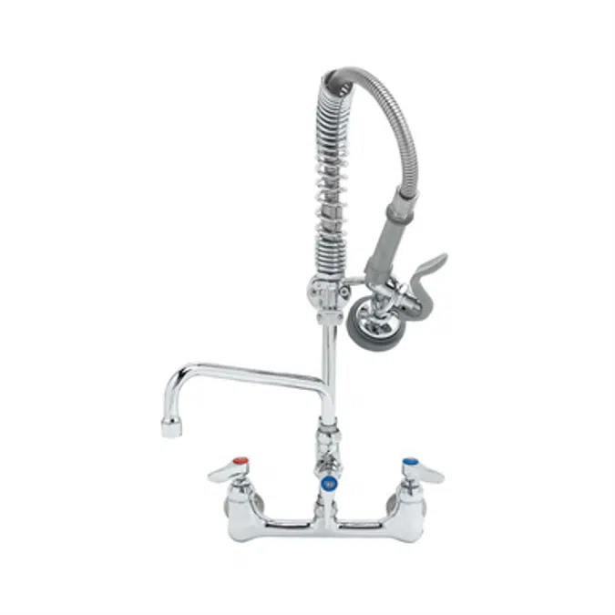 MPZ-8WLN-08 Mini PRU: 8" Wall Mount Base, B-0107, 8" Swivel Nozzle, Lever Handles, Wall Bracket