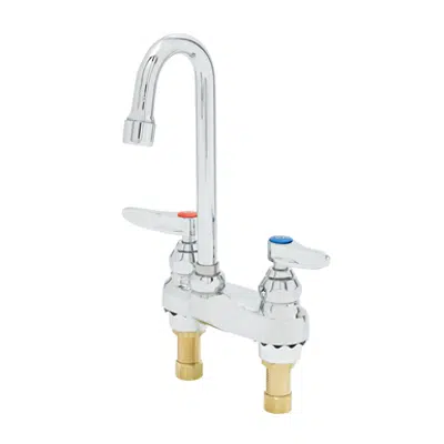 Image pour B-0874 Lavatory Fct, Deck Mt, 4" Centers, Swivel/Rigid Gooseneck, Aerator, 1/2" NPSM Male Shanks
