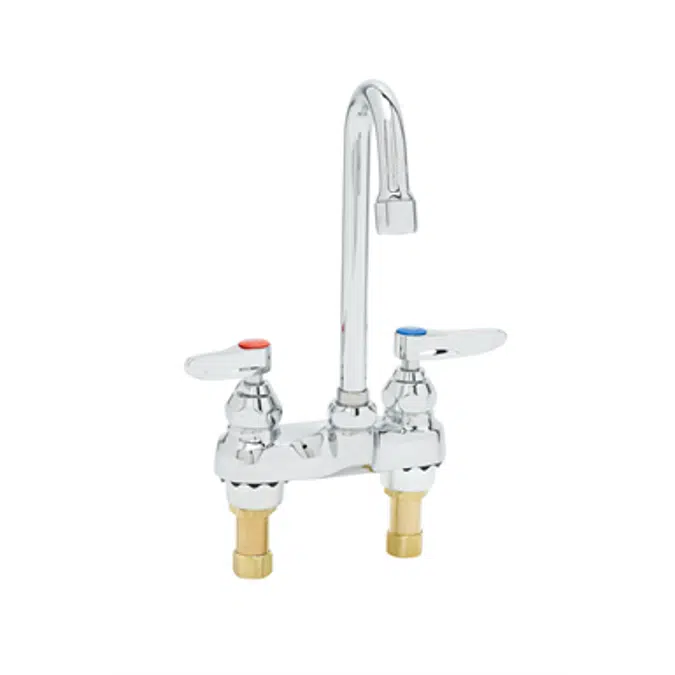 B-0874 Lavatory Fct, Deck Mt, 4" Centers, Swivel/Rigid Gooseneck, Aerator, 1/2" NPSM Male Shanks