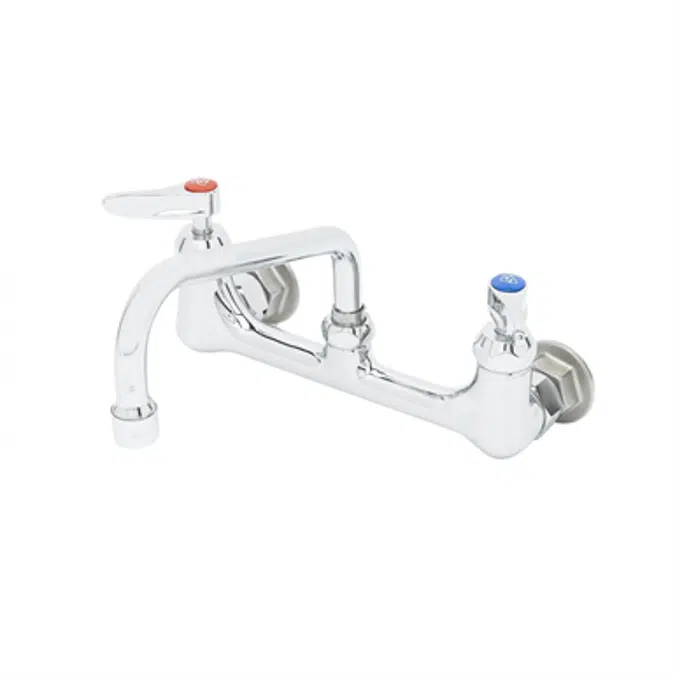 B-2414-CR-SC 8" Wall Mount Mixing Faucet w/ CV Ceramas, 8" Swing Nozzle (060X), 1/2" NPT Female Inlets