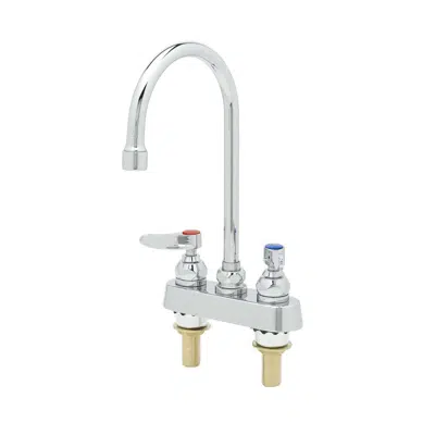 Image for B-1141-XS Workboard Faucet, Deck Mount, 4" Centers, Swivel Gooseneck, Lever Handles, 2" Shanks