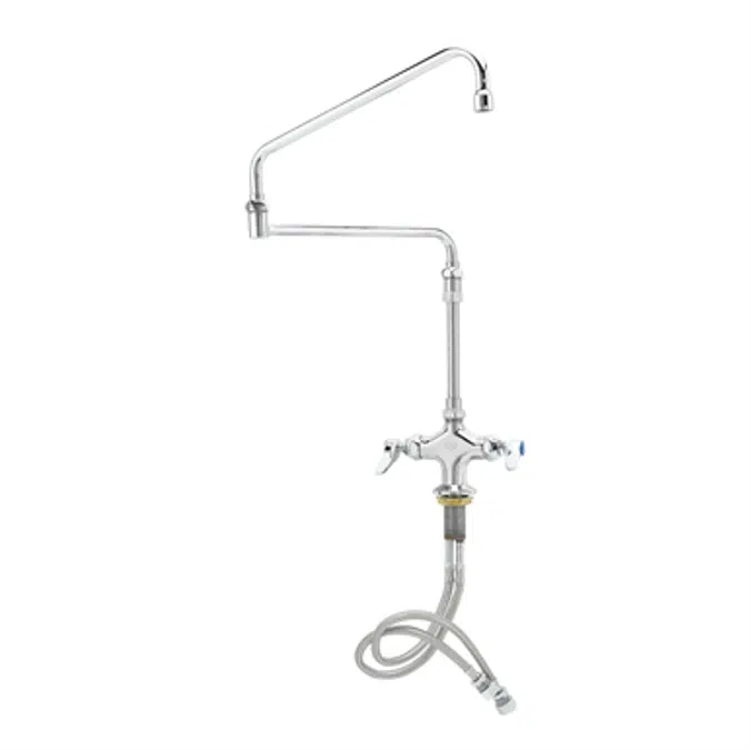 B-0268-04 Dual Pantry Faucet, Single Hole Base, Elevated 24" DJN, 7-5/8" Extension