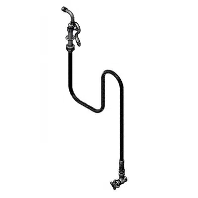 bild för B-1344-CRVB102C Filler, Angle Stop, Cerama, 4-Arm Handle, VB, Angle Nozzle, 2.2 GPM Aerator, 68" Flex Hose