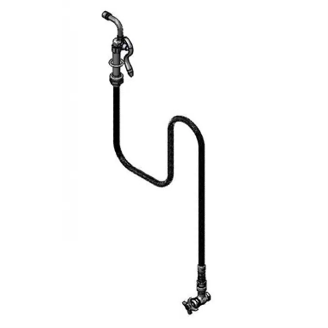 B-1344-CRVB102C Filler, Angle Stop, Cerama, 4-Arm Handle, VB, Angle Nozzle, 2.2 GPM Aerator, 68" Flex Hose