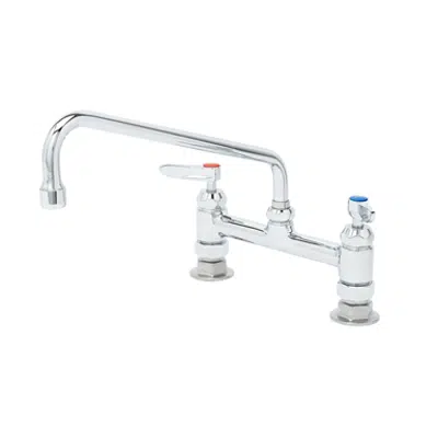 Obrázek pro B-0221-CR Double Pantry Faucet, Deck Mount, 8" Centers, 12" Swing Nozzle, Cerama Cartridges