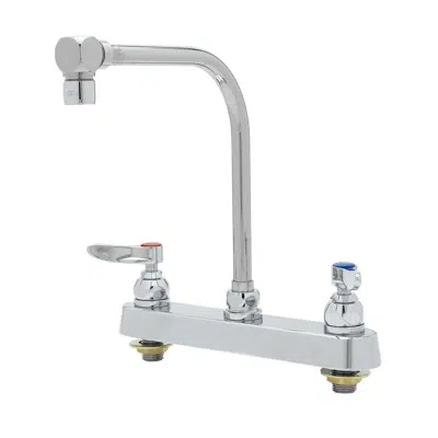 kuva kohteelle B-1148 Workboard Faucet, 8" Deck Mount, High-Arc Gooseneck, Lever Handles, 2.2 GPM Aerator