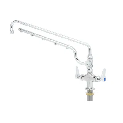 Image for B-0200-U18-CR ULTRARINSE Single Hole Deck Mount Mixing Faucet, 18" Swing Nozzle, 16" 1.5 GPM Sprayer Arm, Quarter-Turn Cerama Cartridge w/ Check Valves, Lever Handles & 18" SS Flexible Inlets