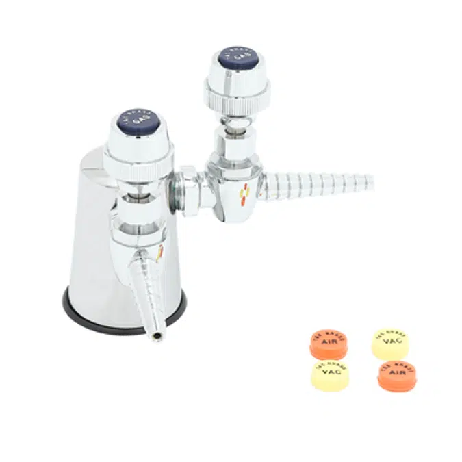 BL-4210-0 Tapered Lab Turret w/ (2) 90Deg Needle HoseCocks