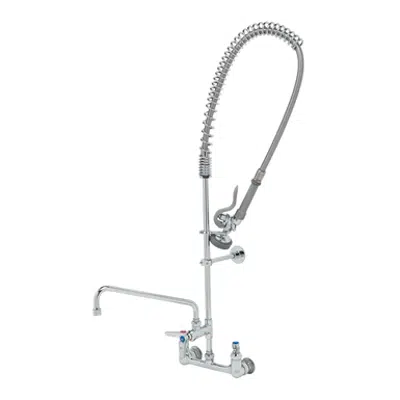 Image for B-0133-ADF12-B EasyInstall Pre-Rinse Unit: Spring Action, 8" Wall Mount, 12" Add-On Faucet, Wall Bracket