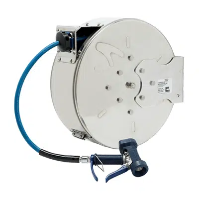 Image for B-7142-C05 Hose Reel, Enclosed, Stainless Steel, 3/8" ID x 50' Hose, Front Trigger Water Gun