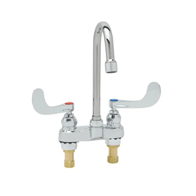 B-0892-01 Medical Fct, Deck Mt, Swivel/Rigid Gooseneck, Aerator, 4" Wrist Action Handles