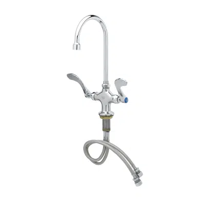 Image for B-0300-VR4-WS Faucet, Single Hole, Dual Temp, Eternas, Rigid GN, 1.5 GPM VR Aerator, 4" Wrist Handles, Flex Supply Lines