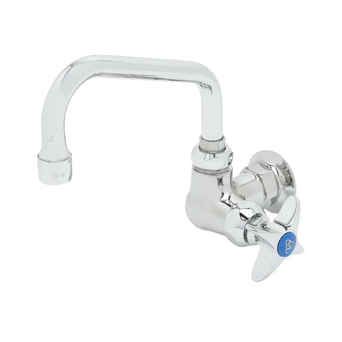 B-0212 Single Pantry Faucet, Single Hole Base, Wall Mount, 6" Swing Nozzle (059X), 4-Arm Handle