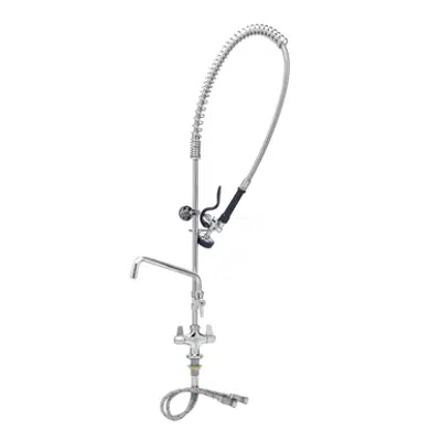 Image for EU-2DP12 Pre-Rinse, Single Hole Deck Mount, 308mm Add-On Faucet, Spray Valve, Wall Bracket, Flexible Inlets