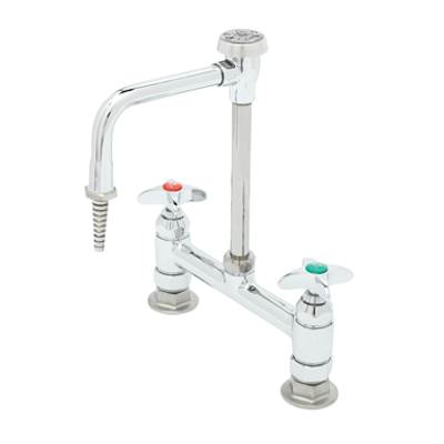 Image for BL-5715-08 Lab Mixing Faucet, Deck Mounted, Rigid Vacuum Breaker Nozzle, Serrated Tip, 4-Arm Handles