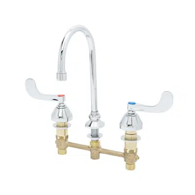 Image for B-2866-05 Medical Faucet, 8" Centers, Swivel Gooseneck, Non-Splash Aerator, 4" Wrist Action Handles