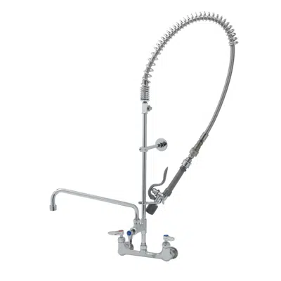 obraz dla B-0133-14CRQJST EasyInstall Pre-Rinse, 8" Wall Mount Base, Ceramas, 14" ADF Nozzle, B-0107-J-SWV, QD, Tee